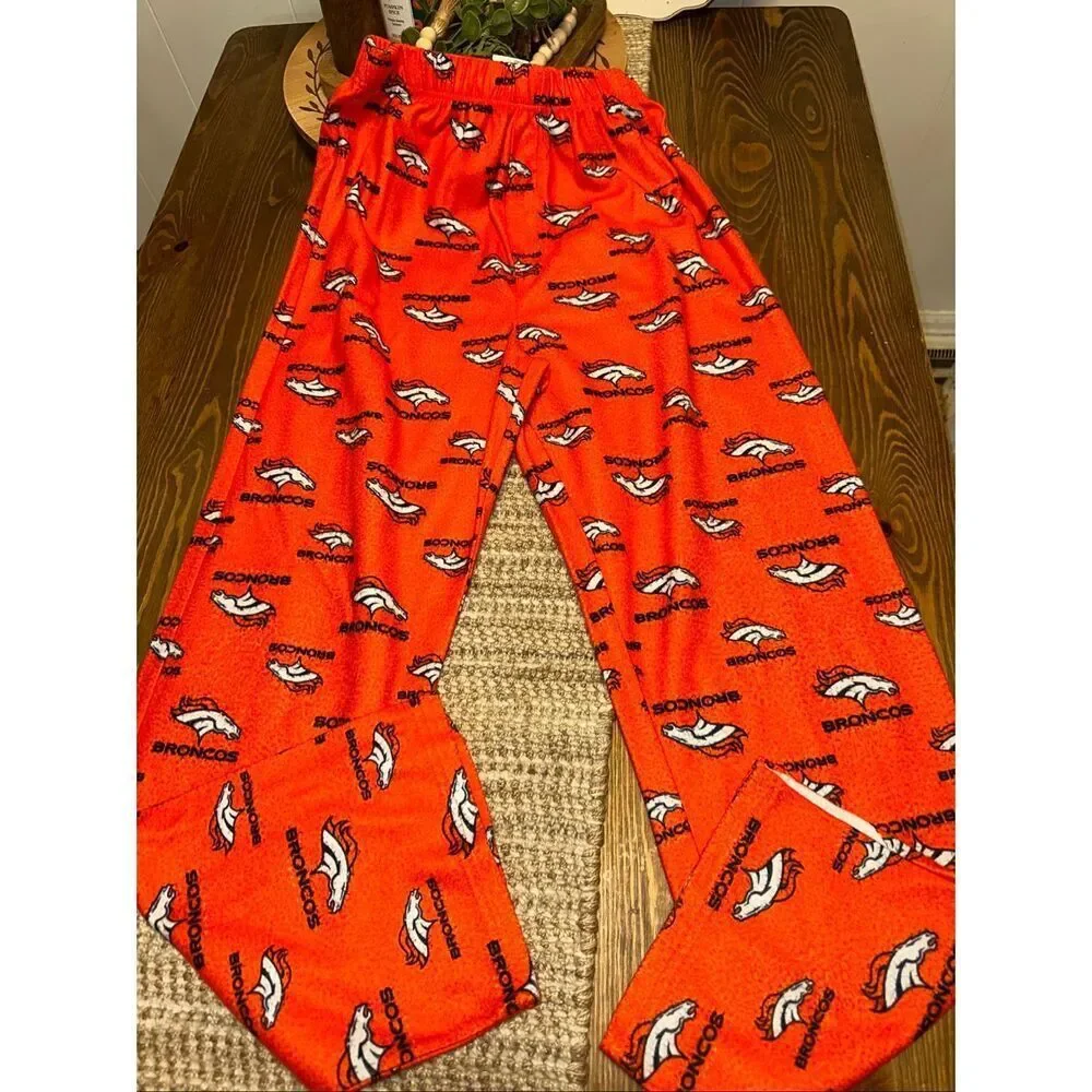 DENVER BRONCOS NFL TEAM APPAREL YOUTH PAJAMAS LOUNGE PANTS ORANGE XL 16 18